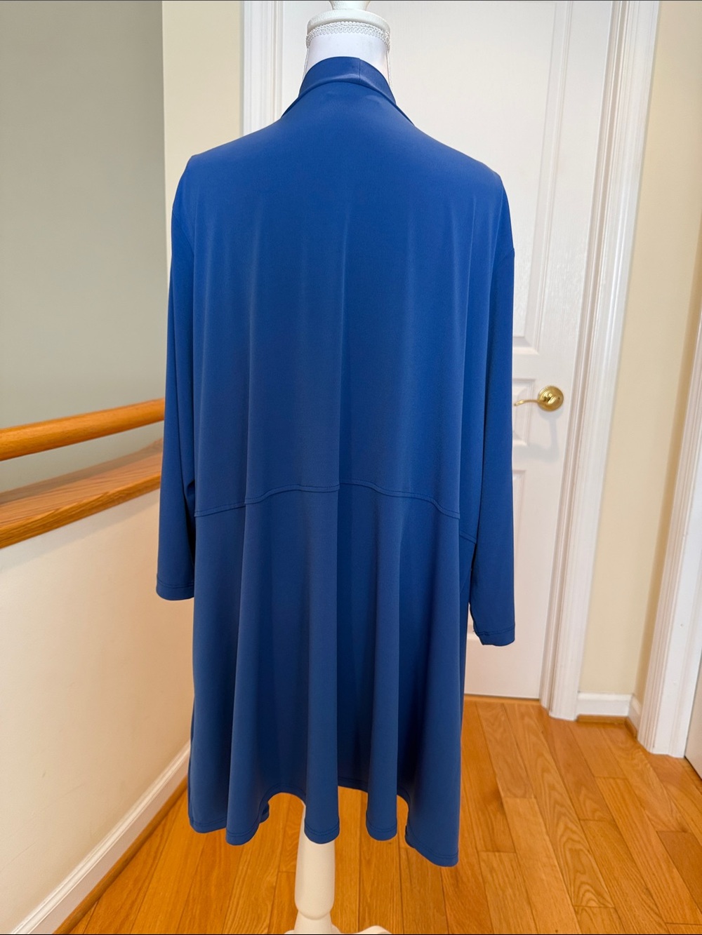 Susan Graver Open-Front Draped Cardigan - Royal Blue - Picture 6 of 13